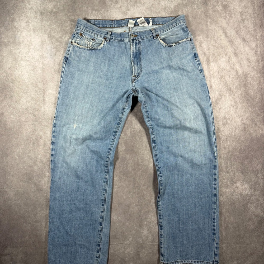 Lucky Brand Dungarees Brander Jeans Mens 38 Light Wash Distressed American Made